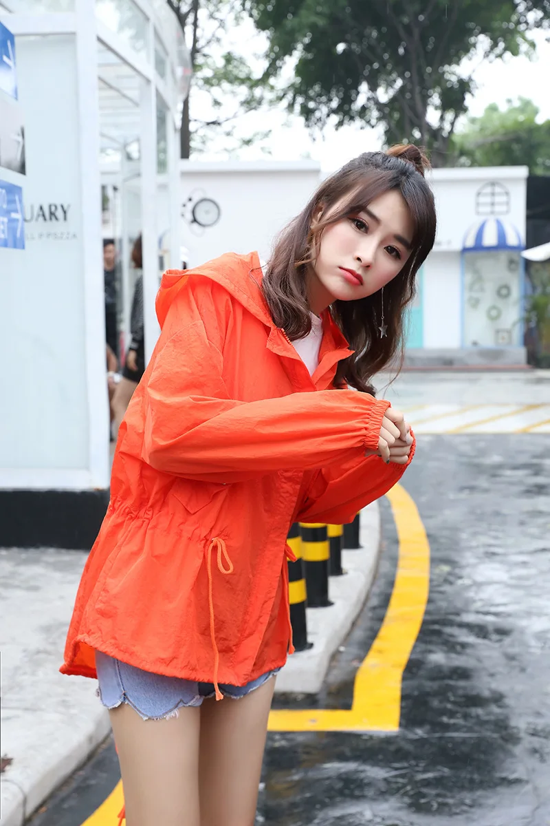 

2018 New Spring Autumn Bomber Jacket Women Tops Long Sleeve Basic Coat Thin Outerwear Korean yellow Orange White Windbreaker
