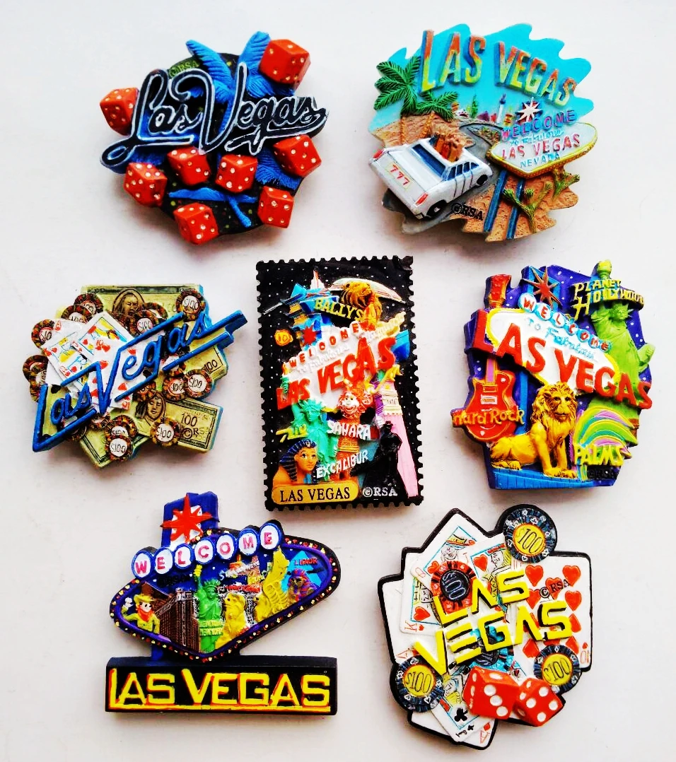 High grade Painted Handmade Las Vegas Heart 3D Fridge Travel