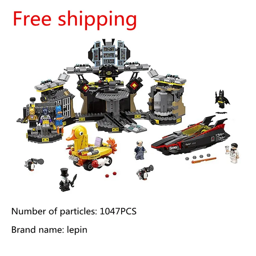 

2018 New Arrival Top Fashion Blocks Brinquedo Lepin Compatible 07052 Batman Movie Series Batcave Raid Assembled Toy