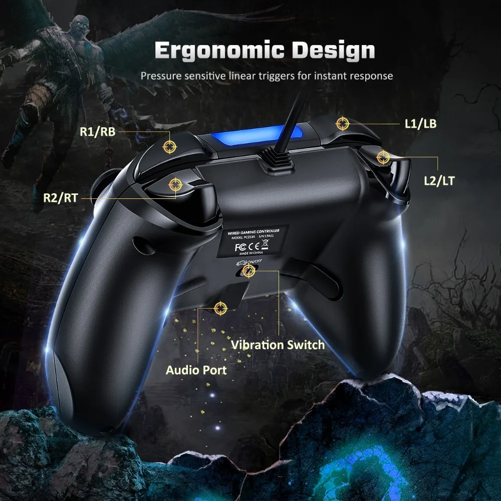 Игровой контроллер Mpow PS4 проводной USB геймпад с несколькими джойстиками