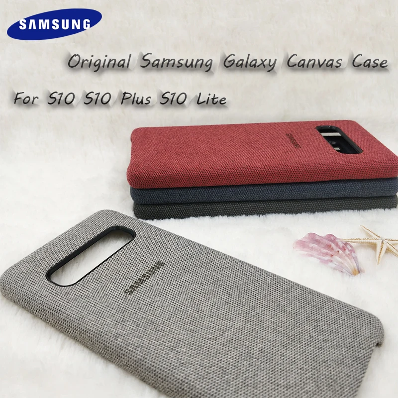 

Original Samsung Galaxy S10 Plus Canvas Leather Case Cloth Fabric Finish Back Protective Cover For Samsung S10 S10+ S10E Lite