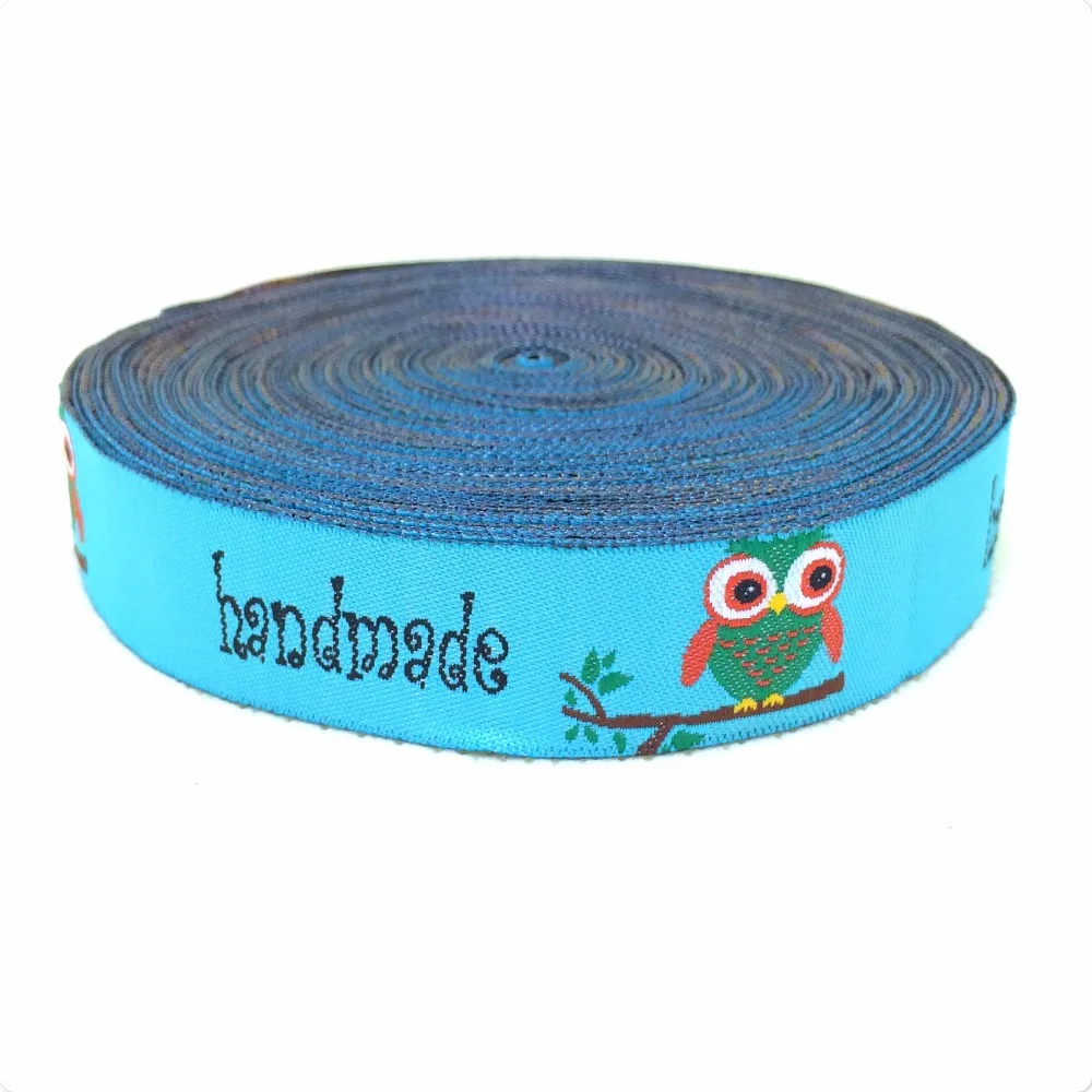 

New 2014 lace 5/8' 16mm 10yard/set 100% polyester computer jacquard ribbon Blue selling lace owl