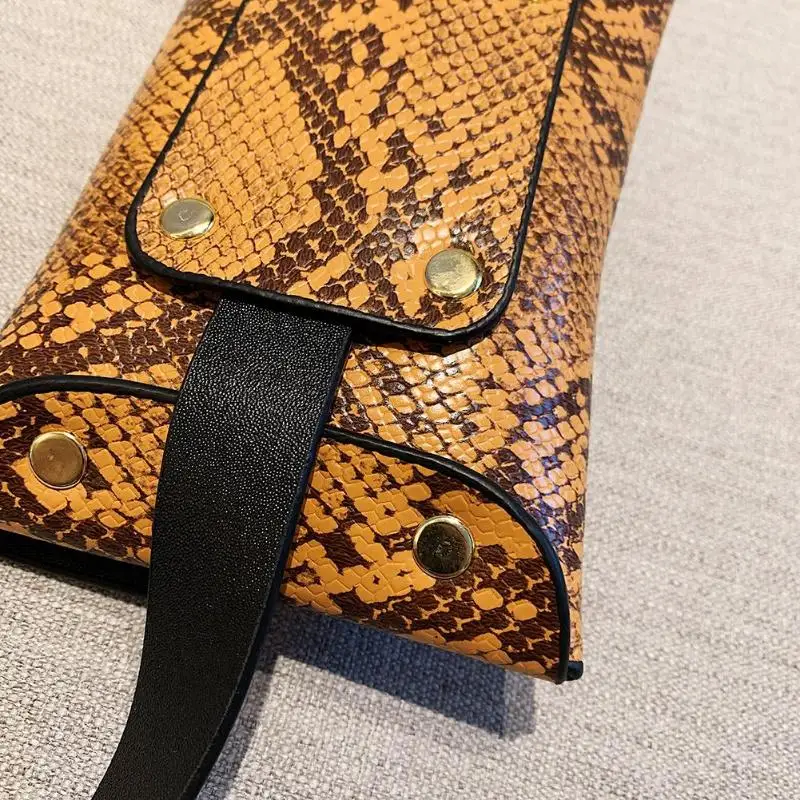 Женская сумка на пояс из искусственной кожи со змеиным принтом, модная винтажная сумка на плечо из змеиной кожи, женская сумка на пояс