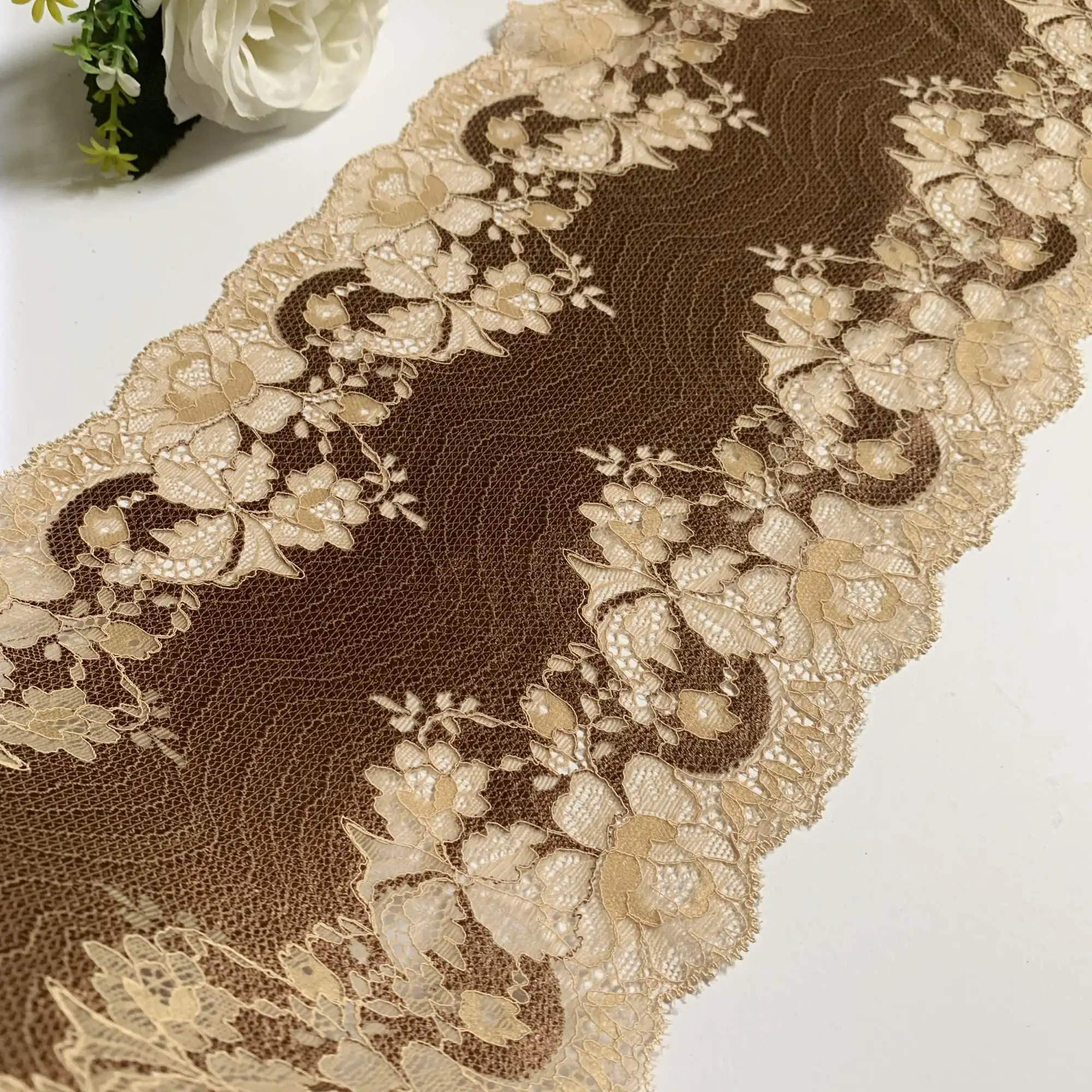 3y/lot Width 21.50cm Elastic Stretch Lace Trims 4
