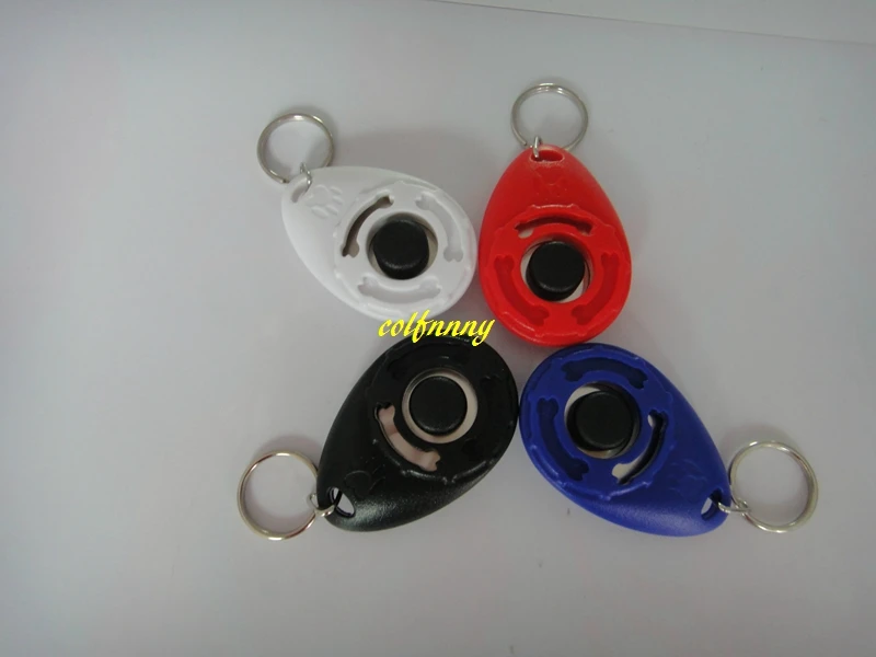 100pcs/lot ping Dog Pet Clicker Dog click Training Trainers With Key Chain Pets Trainer Supplies
