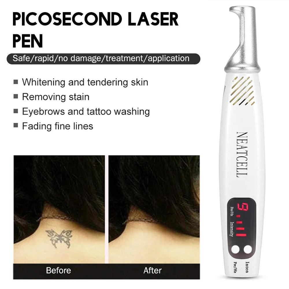 

Portable Mini Red Blue Light Laser Picosecond Pen Tattoo Removal Acne Scar Mole Freckle Dark Spot Black Pigment Removal
