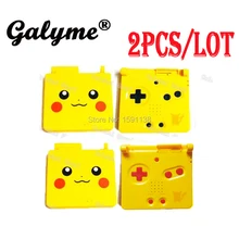 2 шт./партия,, желтые запасные части с узором пика, полный пластиковый корпус, оболочка, подходит для GameBoyGB Advance SP, чехол для мальчика, цвет Advance