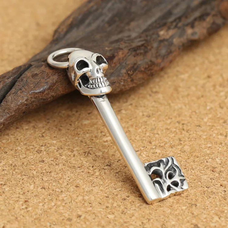 

2019 Sale Asg Choker Necklace Large Wholesale Manufacturer S925 Pure Ornaments Retro Thai Skull Key Man Personality Pendant