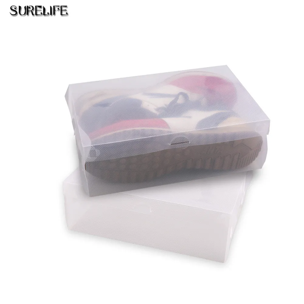 12 шт прозрачный органайзер для косметики прозрачные пластиковые коробки для хранения обуви складной держатель для обуви