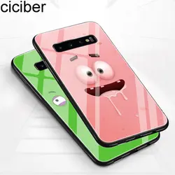 Ciciber для samsung Galaxy S10 S10 плюс S10e S10 облегченное закаленное стекло телефон чехлы для крышки Fundas Капа милый мультфильм Губка Боб Миньон