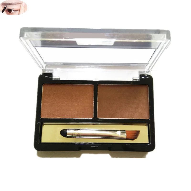 

New Fashion Brand 2 Colors Professional Powder/Shadow Makeup Eyebrow Powder Shadow Palette Enhancer with Ended Brush Kit