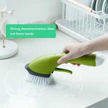 

Bathroom Kitchen Cleaning Brush Anti-skid Handle Automatically Add Detergent Spray Water Multifunctional Brush Home Cleaner Tool