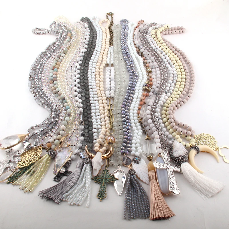 

Wholesale Fashion Mix Color Whiet Necklace Handmade Women Jewelry 20pc mix