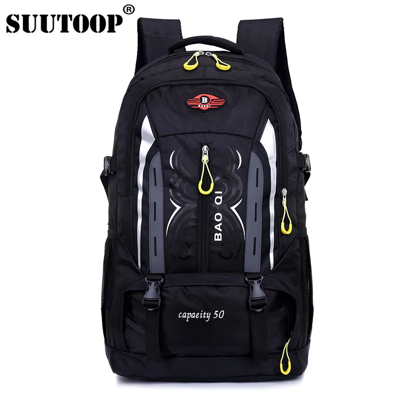 Koop 2019 unisex 50L mannen rugzak reizen verpakking sporttas Outdoor tas Bergbeklimmen man Wandelen Klimmen Camping rugzak voor mannelijke