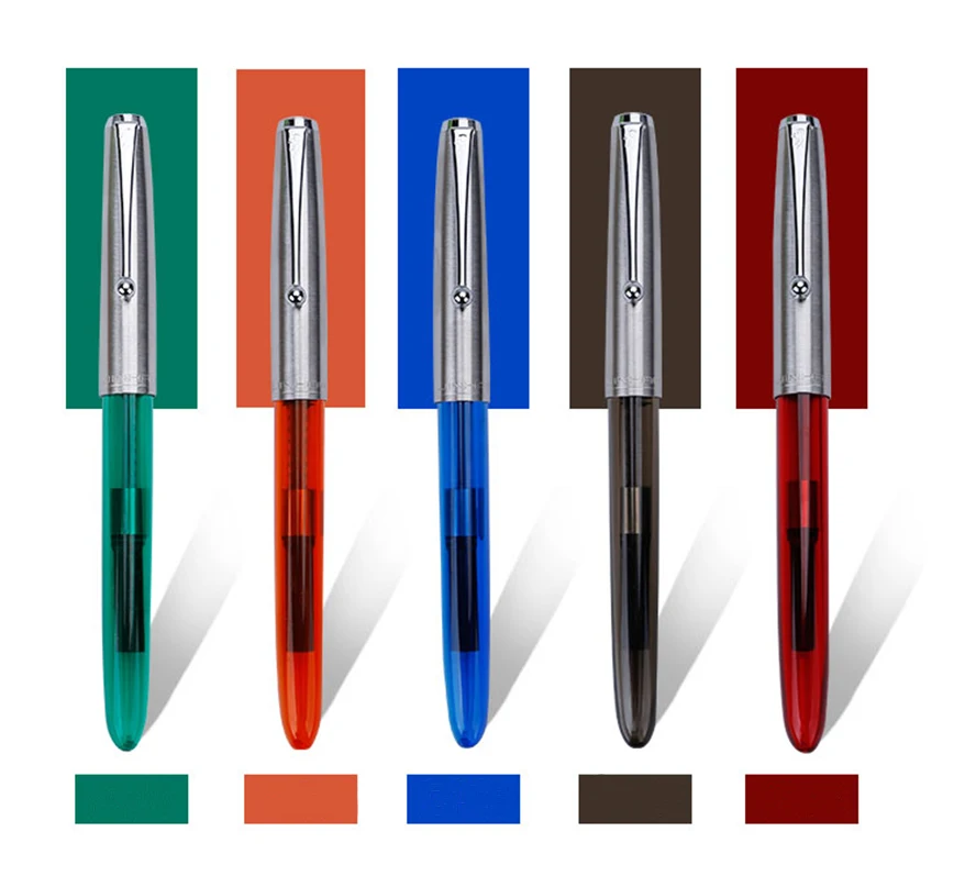 Jinhao 51A прозрачная деревянная перьевая ручка класса люкс 0,38 мм тонкие перьевые ручки для письма канцелярские принадлежности Школьные офисные принадлежности Caneta