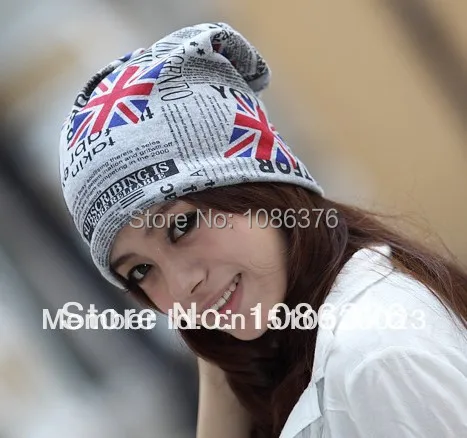 2013 идеальная верхняя одежда для девочек с английским флагом в стиле хип-хоп, модный тюрбан, ветрозащитная теплая шапка, 2 цвета, 1 шт., новое поступление