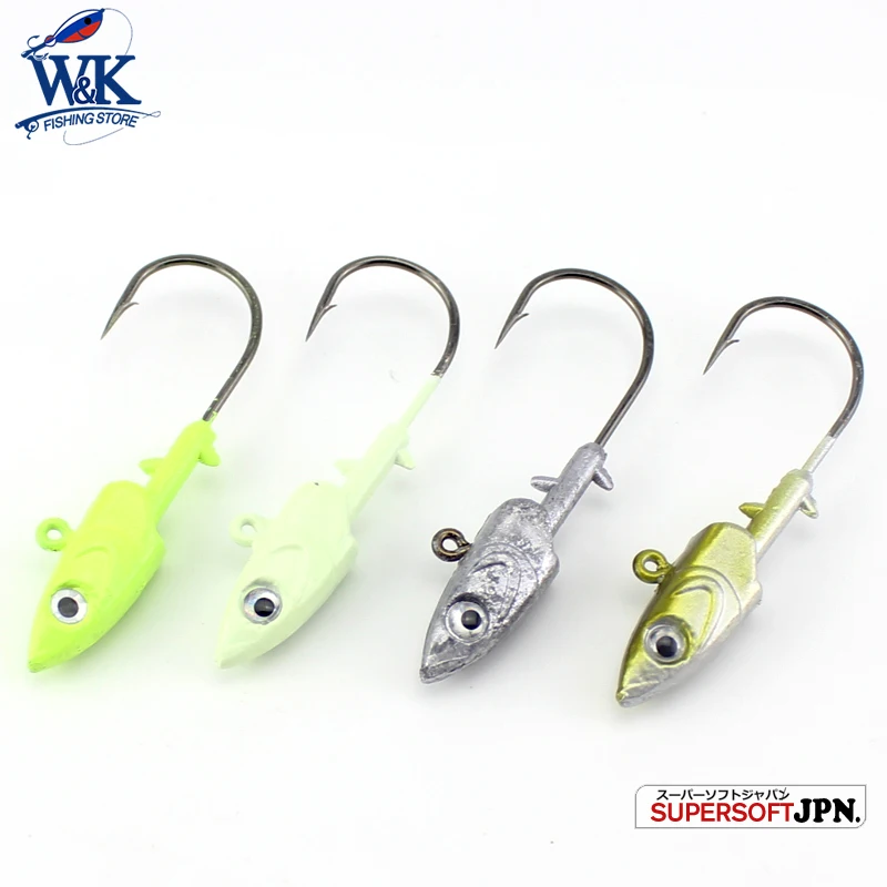 Рыболовные джиг Крючки WK Inshore 20 г 30 40 с 3d глазами для мягкой приманки Jiggs 4 шт./лот