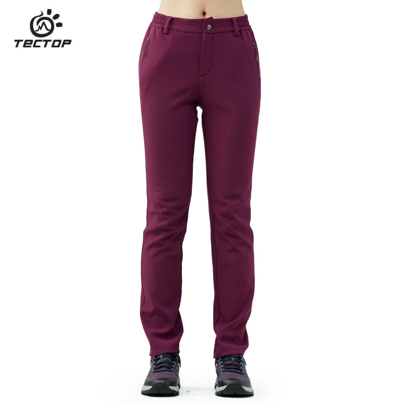 Флисовые брюки Tectop женские спортивные брюки для прогулок на весну, осень, зиму, утепленные спортивные штаны для путешествий, скалолазания, походные брюки для женщин - Цвет: red