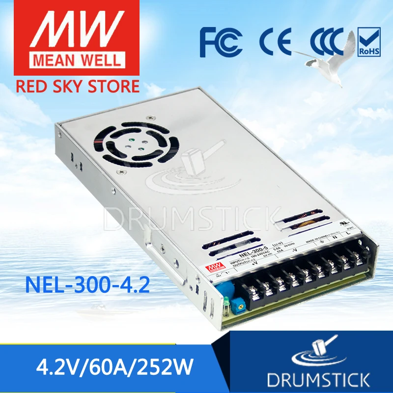 

MEAN WELL NEL-300-4.2 4.2V 60A meanwell NEL-300 4.2V 252W Single Output Switching Power Supply
