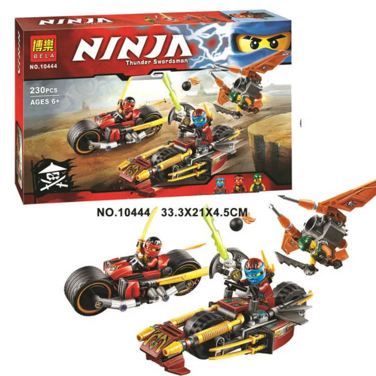 Bela font b Lepin b font Ninjagoes Ninja Bike Chase Building Block set Kai Nya Sqiffy