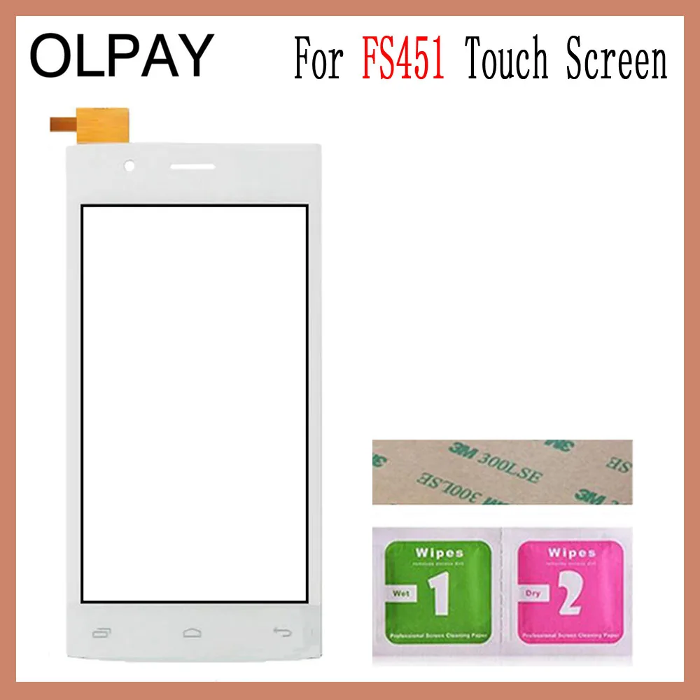 OLPAY 4,5 ''для Fly FS451 FS 451 сенсорный экран дигитайзер панель запасные части сенсорный экран Переднее стекло объектив сенсор