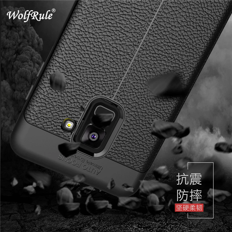 

WolfRule Case For Samsung Galaxy A8 2018 Cover Shockproof Luxury Leather TPU Case For Samsung Galaxy A8 2018 Case A830 Fundas