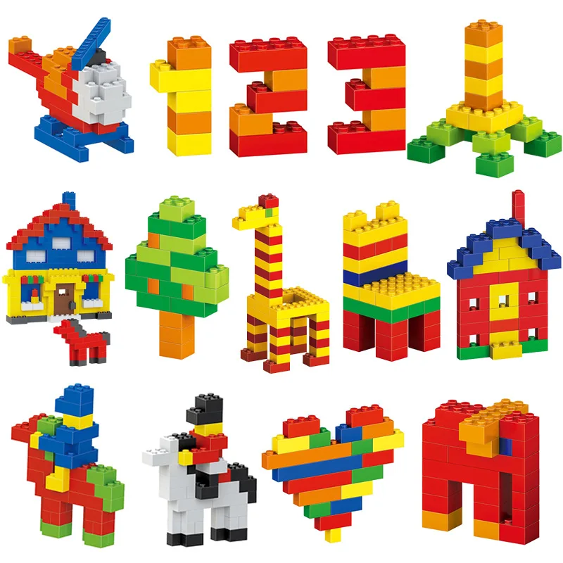 

HUIMEI 1000pcs Building Blocks City DIY Creative Bricks Educational Toys For Child Self-locking bricks compatible with Duplo