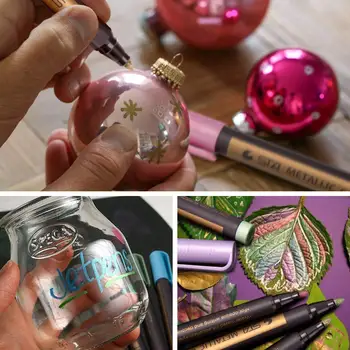 

1 pcs Metallic Markers Pen,Medium-Tip,Glass Paint Writing,Black Paper,Photo,Album,Painting Rocks,Gift Card Making,DIY Craft Kids