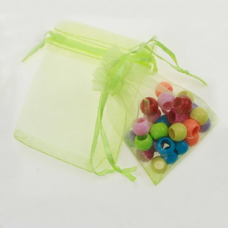 

9*12cm 50pcs Green Gift Bags For Jewelry/wedding/christmas/birthday Yarn Bag With Handles Packaging Organza Bags