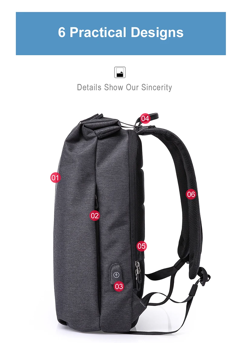 Tangcool многофункциональный USB зарядка для мужчин 15 дюймов ноутбук рюкзаки для подростков Мода для мужчин Mochila досуг путешествия рюкзак