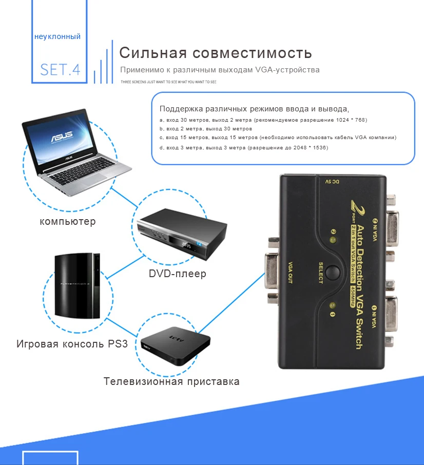 CKL Автоматический коммутатор VGA 2 в 1 из 1 монитор 2 компьютеры Switcher Поддержка автоматическое обнаружение 2048*1536 USB питание CKL-21A