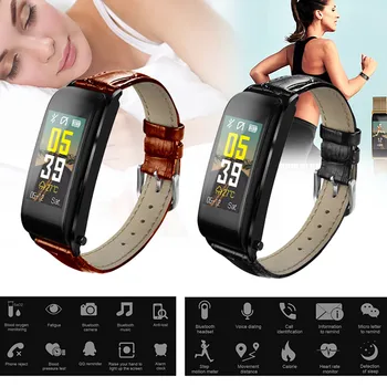 

Smart Bracelet Bluetooth Headset Call Heart Rate Blood Pressure Monitor Fashion Fitness Tracker Heart Rate monitor YE4.23