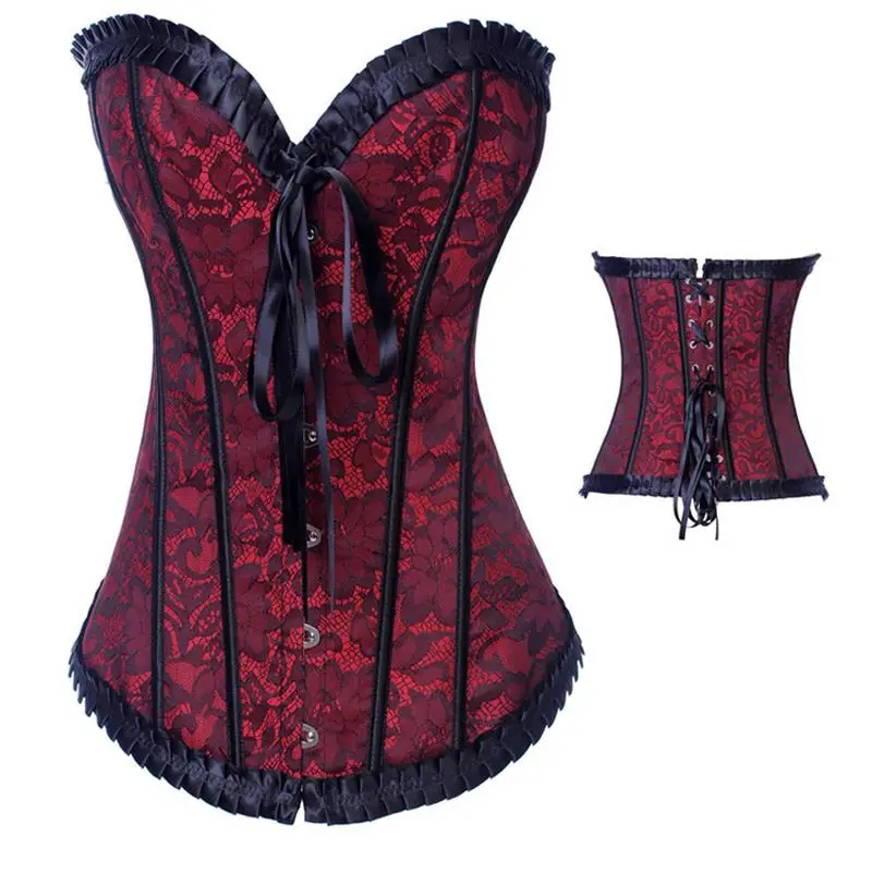 High Fashion Lace Bows Corset Hot Sale Sexy Midnight Embroidered