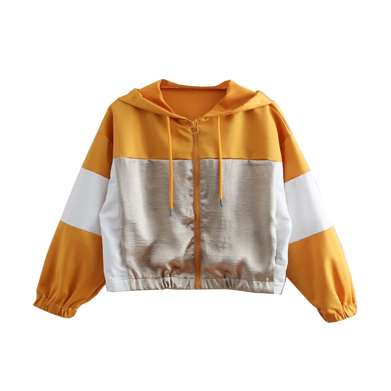 Bbjk08 Mode Longues Pardessus De Dames Veste Glissière Cl03 Manteau Capuche Manches Couleur Femelle À Patchwork Vestes Femmes w80OnPk
