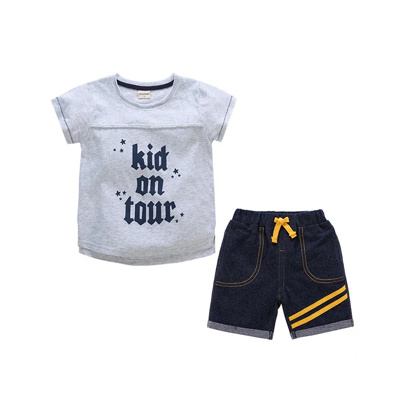 

BAOZIWO 2019 Infant Baby T-shirts Tops+Shorts 2PC Clothes Set New Boys Cute Short Sleeve Letter printing Children's Sets