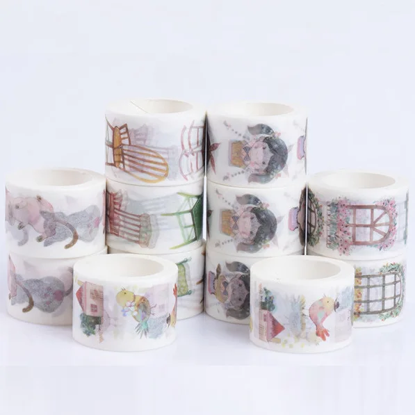 

1 Pcs 30mm*7m Cute beauty girls kawaii Diy Paper Scotch Washi Tape Masking Tape Color Decorative Adhesive Tapes School Supplies