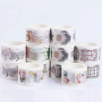 

1 Pcs 30mm*7m Cute beauty girls kawaii Diy Paper Scotch Washi Tape Masking Tape Color Decorative Adhesive Tapes School Supplies