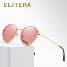 ELITERA брендовые дизайнерские круглые поляризованные солнцезащитные очки для женщин и мужчин, Винтажные Солнцезащитные очки UV400