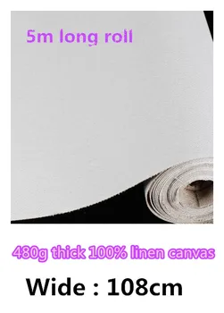 

1.08m Perfect quality 504gsm acid-free primed medium texture quality artist canvas,blank art canvas