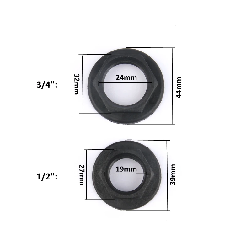 1 шт. NuoNuoWell пластик 1/", 3/4" резьба водонепроницаемый уплотнительная гайка фланец гайки для аквариума соединительные фитинги для аквариума уплотнительное кольцо