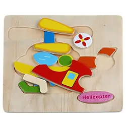 Деревянные пазлы развития образования детские, для малышей обучение игрушки (вертолет)