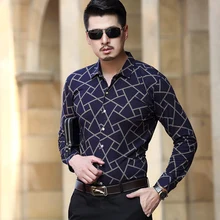 Новинка, брендовая мужская рубашка, длинный рукав, хлопок, мужская, деловая, повседневная, с принтом, модная, формальная, тонкая, Masculina Camisa