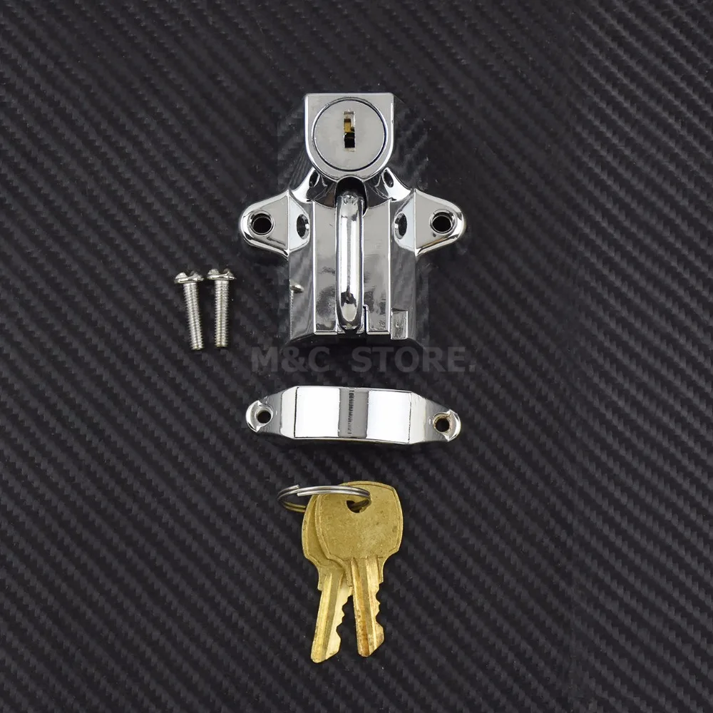 7//8/" to 1-1//4/" 25-32mm Tube Helmet Lock w//2 Keys Fit For Honda Yamaha Chrome