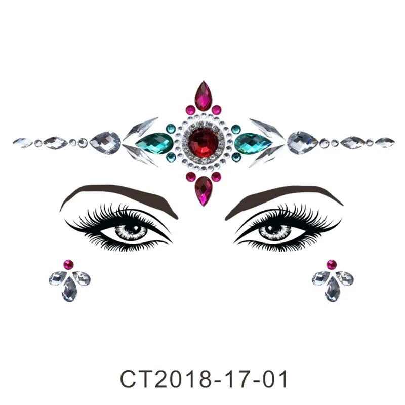 Летний стиль Flash Eye Gemstone временные тату-наклейки женские праздничные украшения Стразы ручной работы украшение для лица набор для макияжа