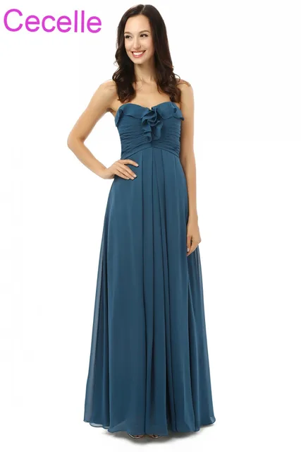 Sweetheart Chiffon Long Beach Bridesmaid Dresses Floor Length A Line Sweetheart Chiffon Long Beach Bridesmaid Dresses Floor Length A Line Pleats Women Summer Wedding Party