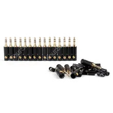 Areyourshop 20 Pcs Gold Plated 3 5mm Stereo Male Repair Headphone Jack Plug Metal Audio Soldering Adapter Connector
