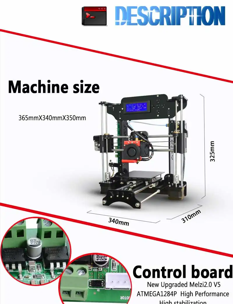 TRONXY XY-100 портативный настольный 3d принтер Набор DIY Набор для самостоятельной сборки высокоточная, алюминиевая Горячая кровать с 8G SD карты нити