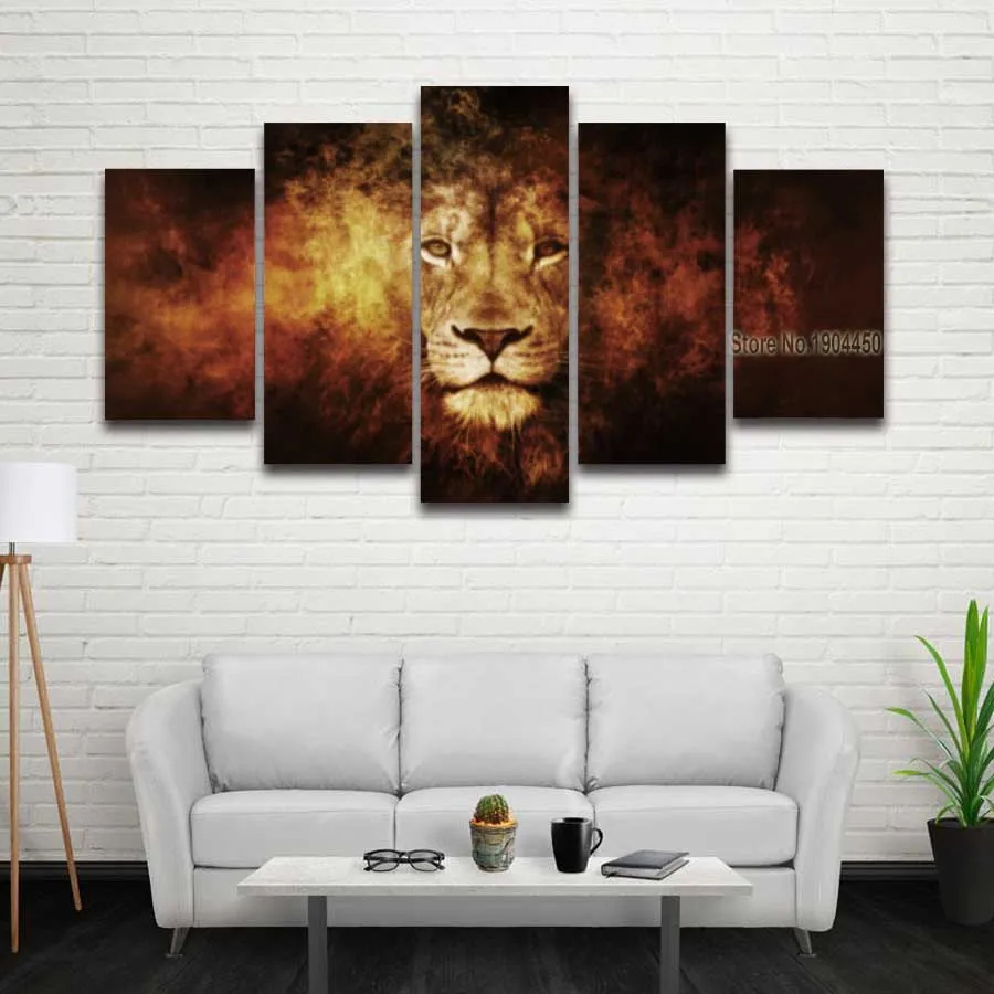 Download 5 Panels Printed Lion Face Head Modular Picture Landscape Mockup Canvas Painting For Wall Art Home Decor Prints Poster Artwork Paintings For Wall Canvas Paintingmodular Pictures Aliexpress