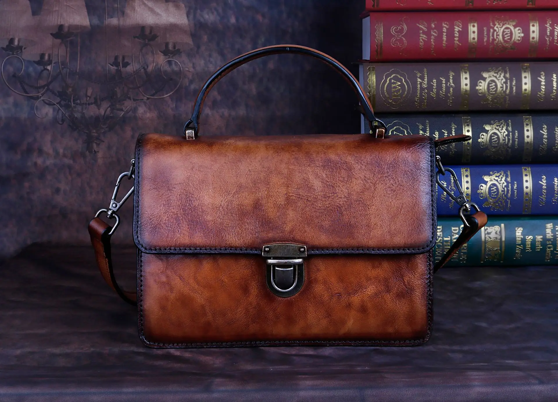 

High quality leather lady bag 2019 new fashion retro style one-shoulder handbag with oblique span small square bag