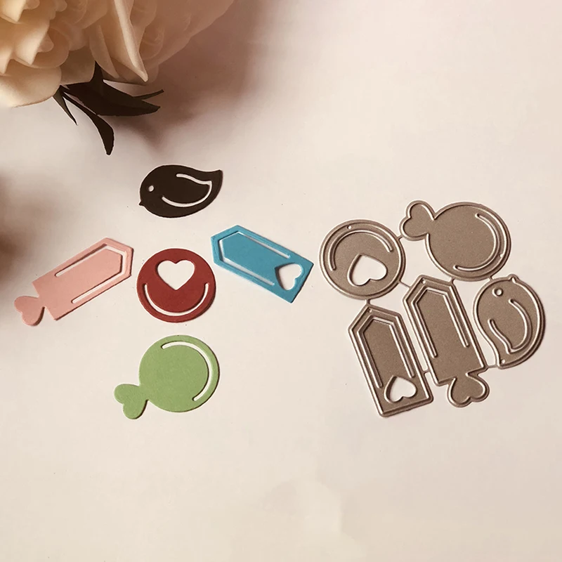 

5pcs Heart Geometric Shape Metal Cutting Dies for Scrapbooking DIY Album Embossing Folder Paper Cards Maker Template Stencils